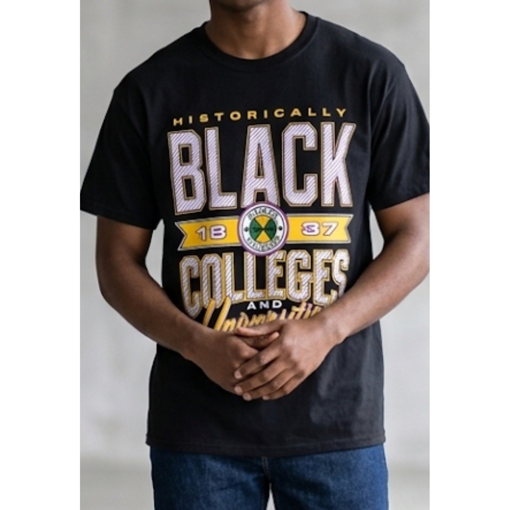 Cross Colours Men's T-shirt Black College Adult Large Historically Black Nwt‎